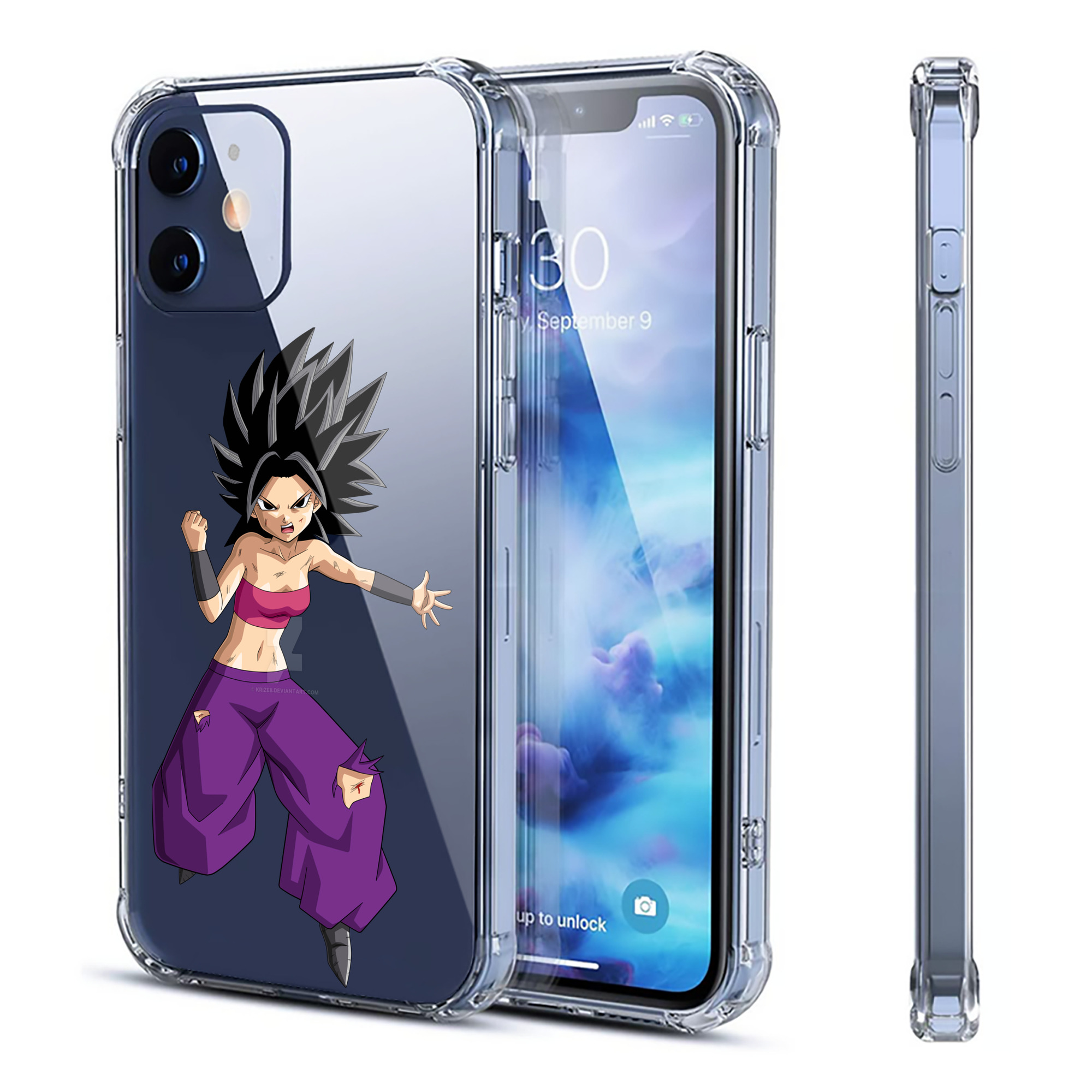 （画像用） ドラゴンボール カリフラ DRAGON BALL Caulifla 【iPhone 12シリーズ対応】透明スマホケース（クリアソフトケース）
